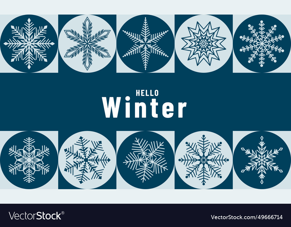 Snowflake winter background in simple
