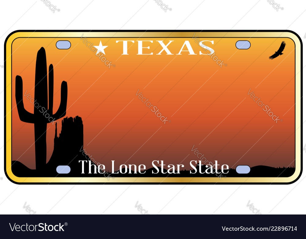 Texas license plate Royalty Free Vector Image - VectorStock