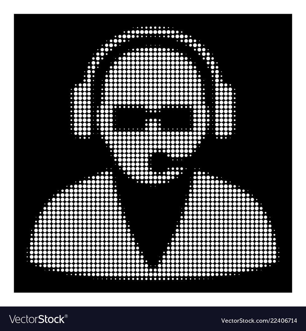 White halftone support operator icon vector image White halftone support operator icon