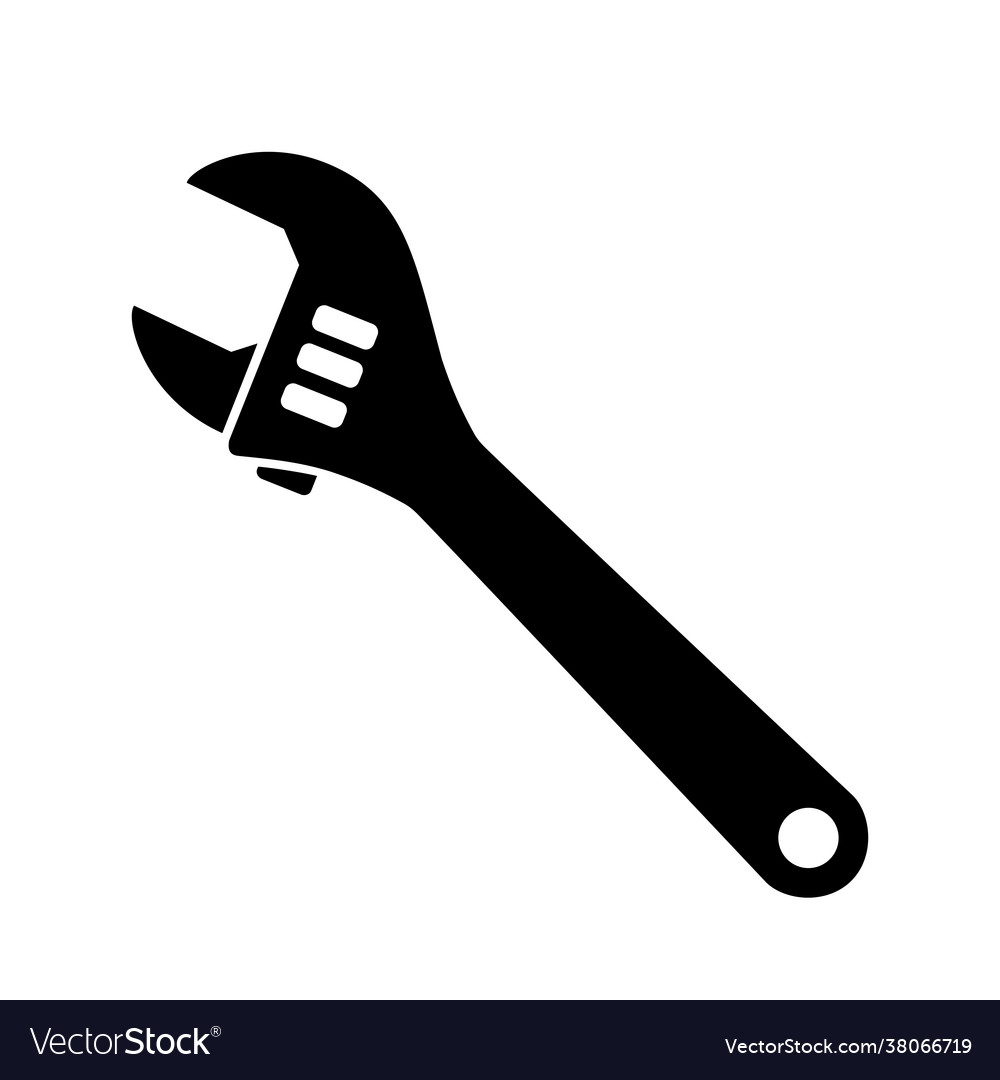 Monkey wrench glyph icon Royalty Free Vector Image