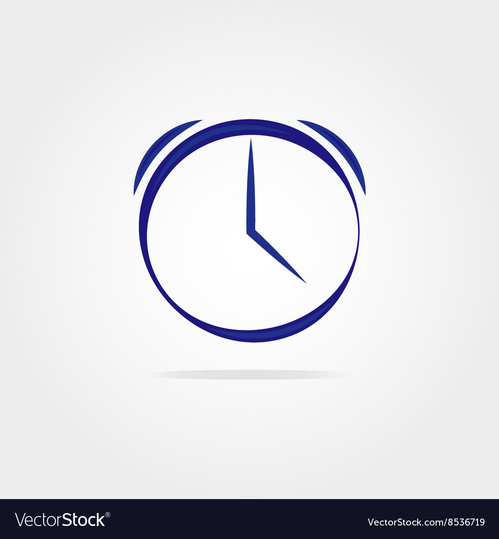 Blue clock with simple lines