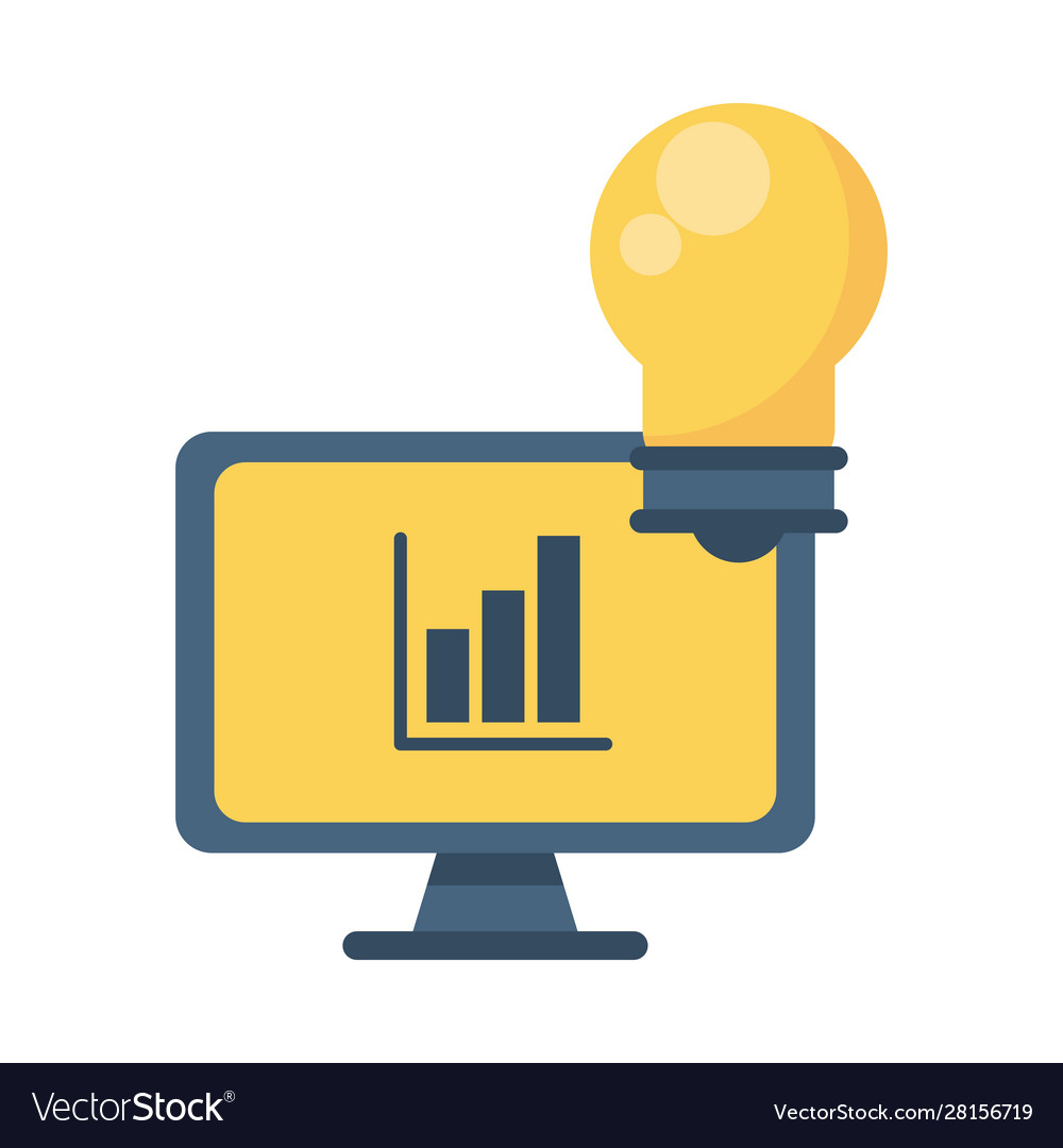 Bulb light with desktop and statistics