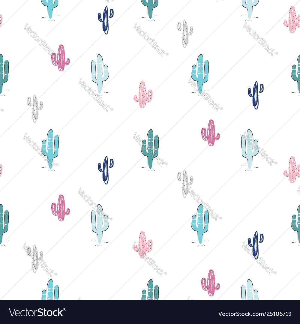 Cactus modern pattern seamless texture