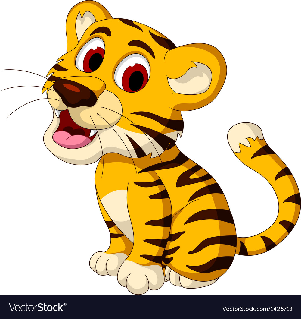 Download Cute baby tiger posing Royalty Free Vector Image