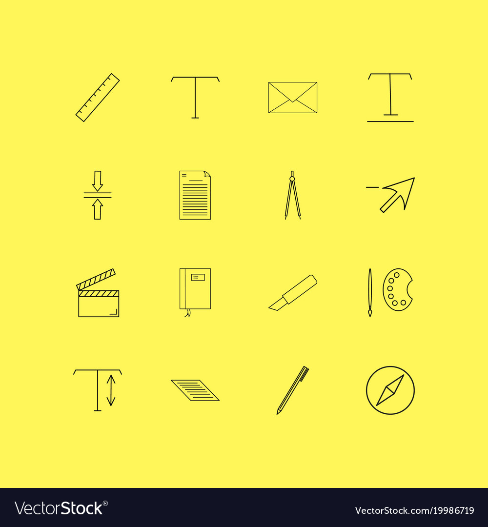 Design-Elemente lineare Ikone Set einfache Umriss