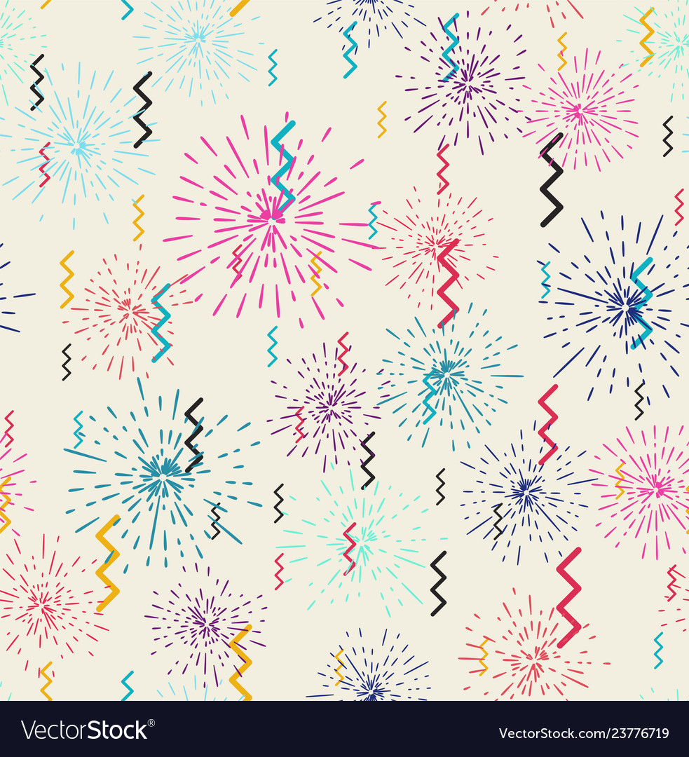 Fireworks display seamless background vector image Fireworks display seamless background