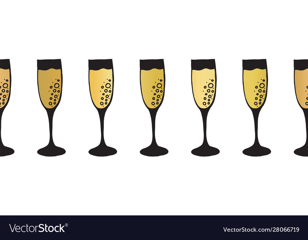 Gold Foil Champagne Flöten Muster