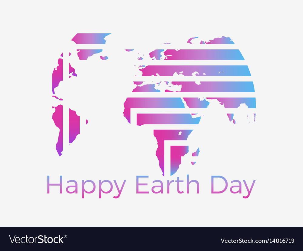 Happy earth day the creative logo of planet