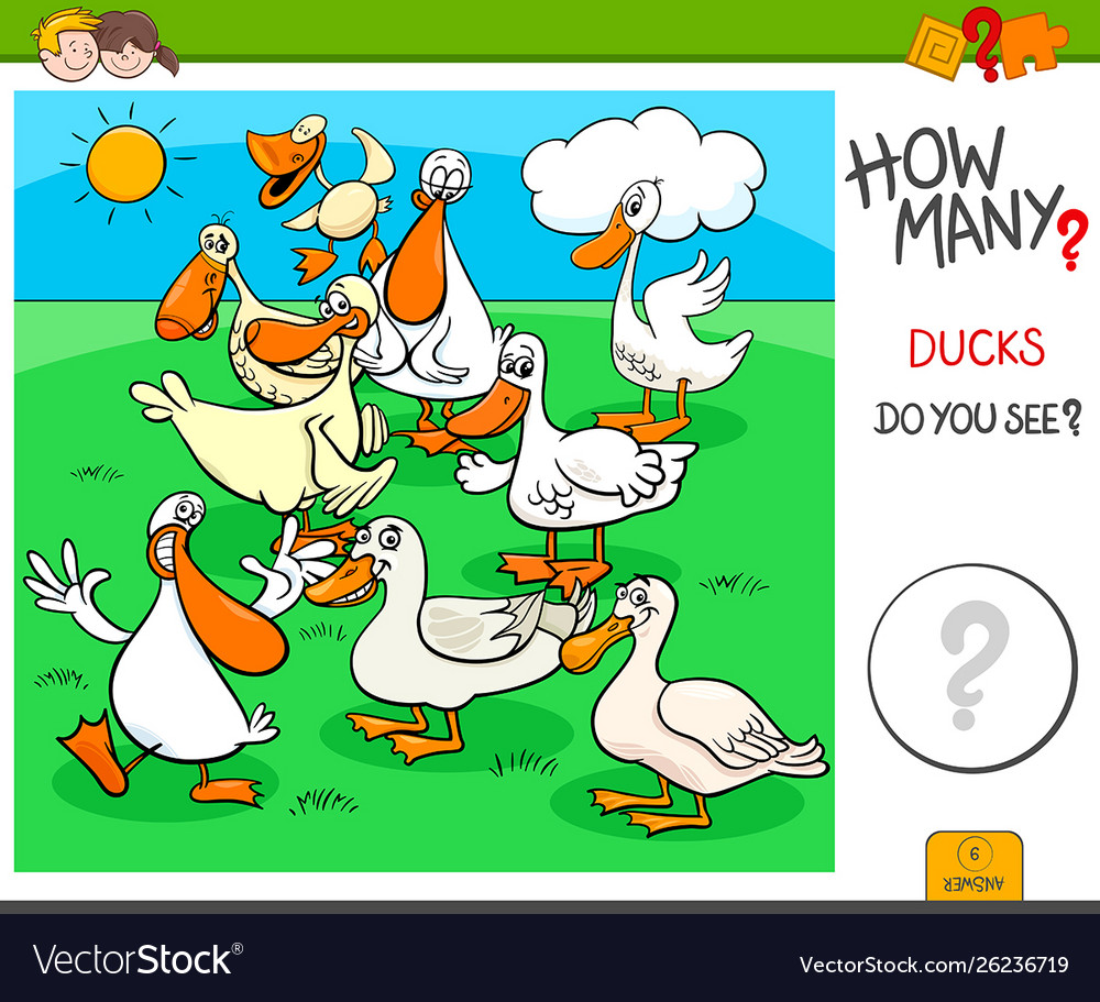 how-many-ducks-educational-task-royalty-free-vector-image
