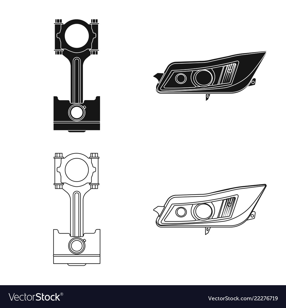 Isoliertes Objekt von Auto und Teil-Logo-Set vector image Isoliertes Objekt von Auto und Teil-Logo-Set
