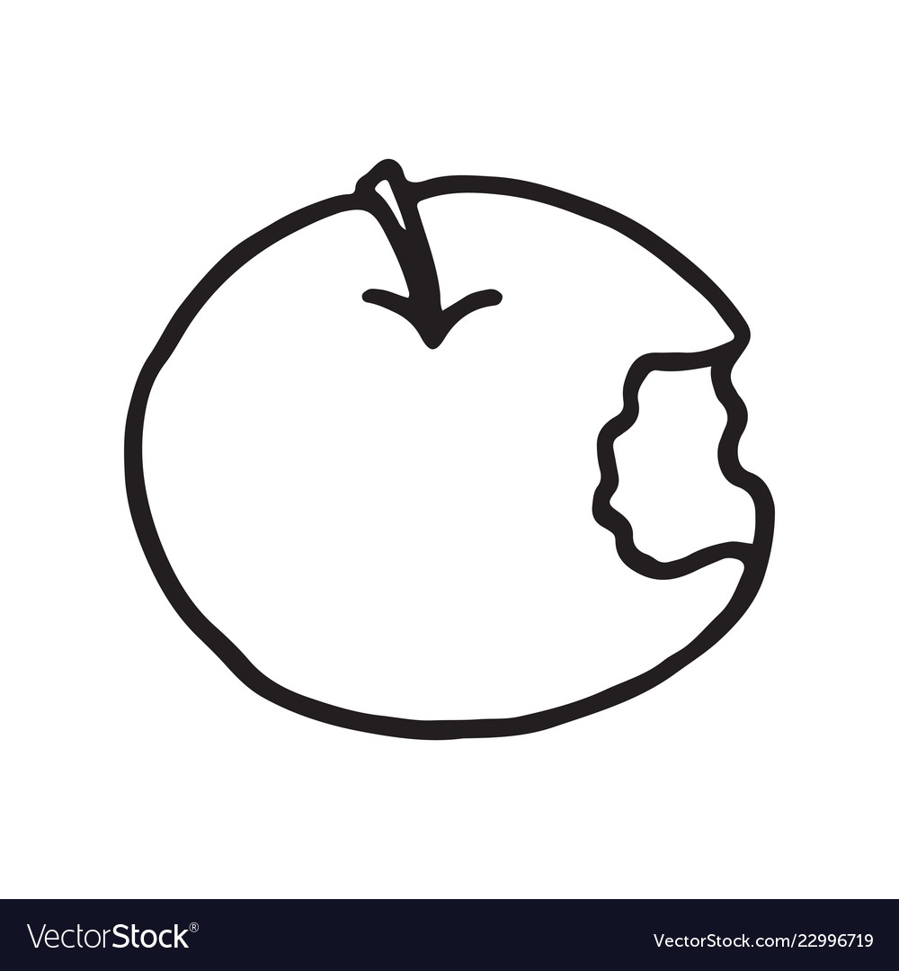 bitten apple drawing