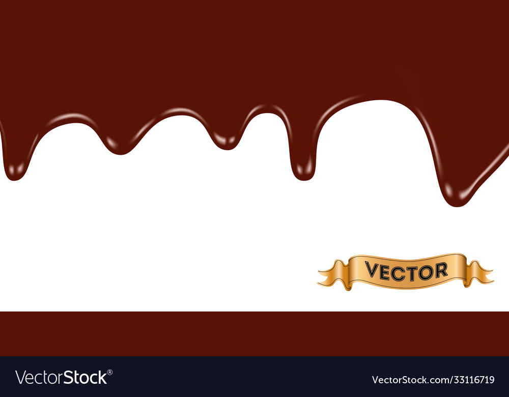 Melted chocolate dripping on white background