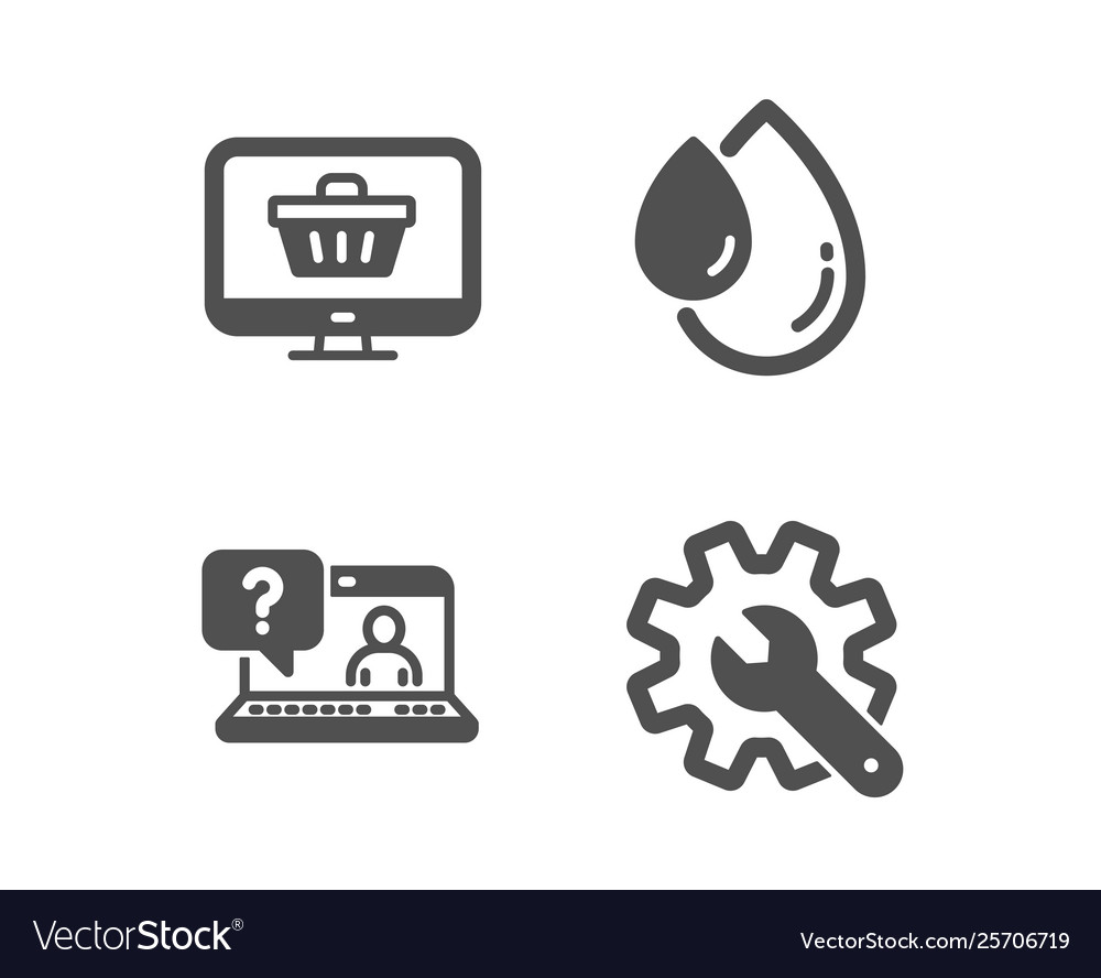 Oil drop faq and web shop icons customisation Vector Image Oil drop faq and web shop icons customisation