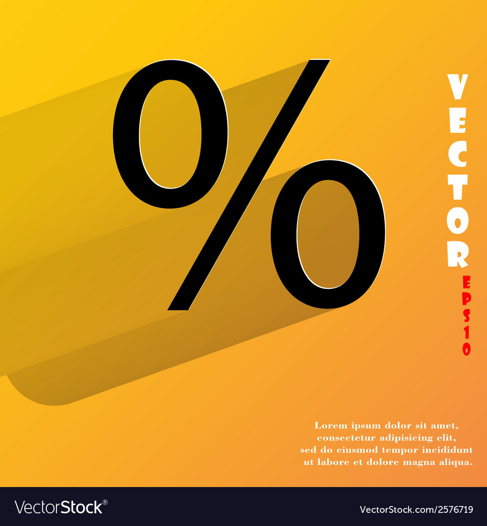 Percent flat modern web button with long shadow