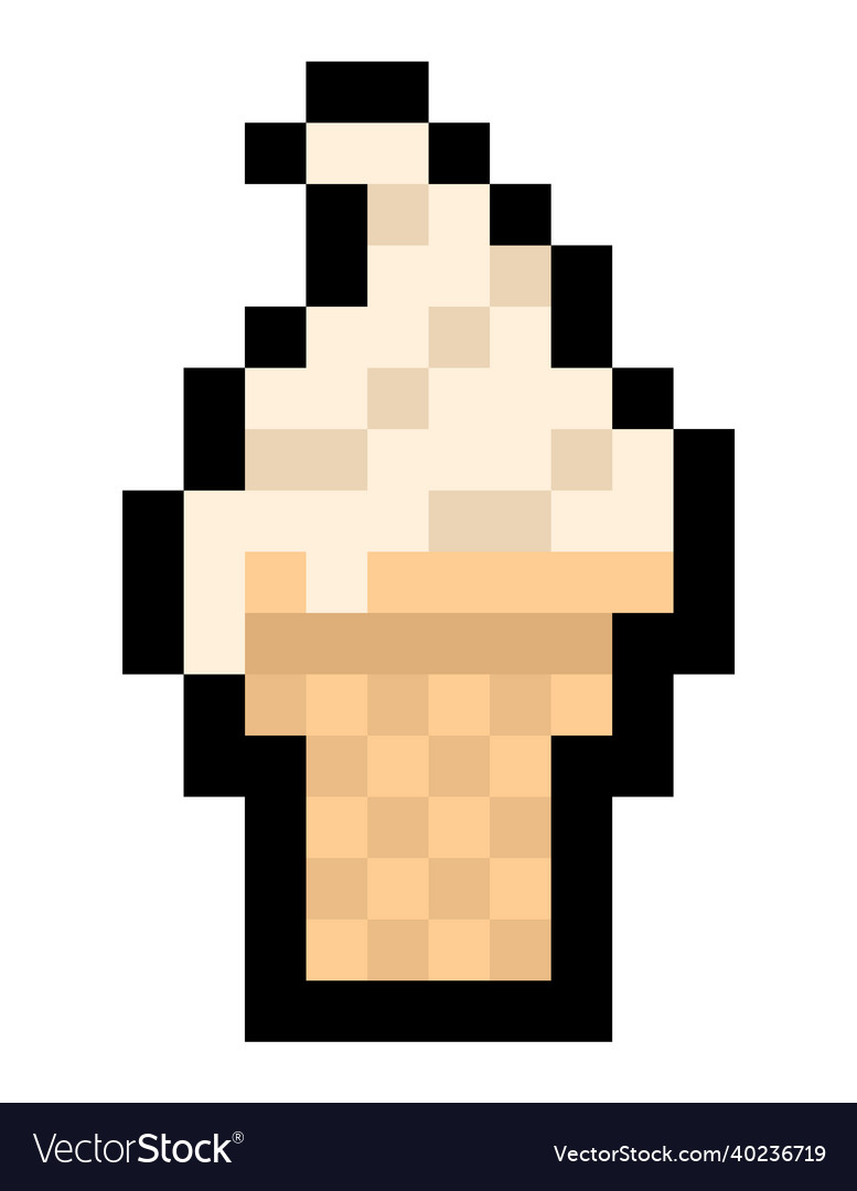 Pixel 8 bit gaming soft serve ice cream