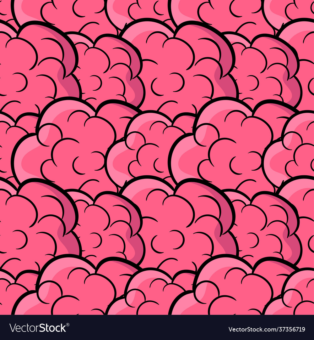 Red brains texture seamless pattern textile print