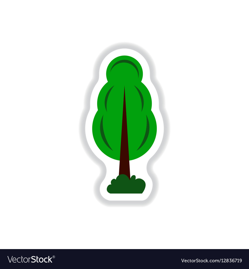 Set of labels with shadow tree icon