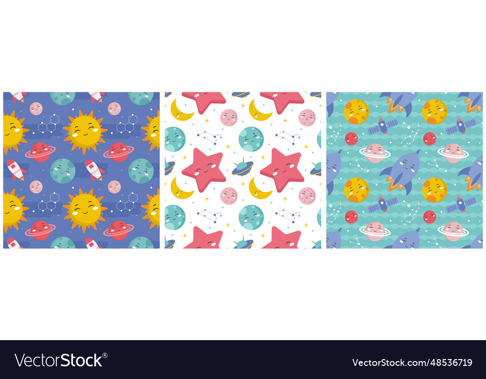 Set of smile seamless pattern design with smiling