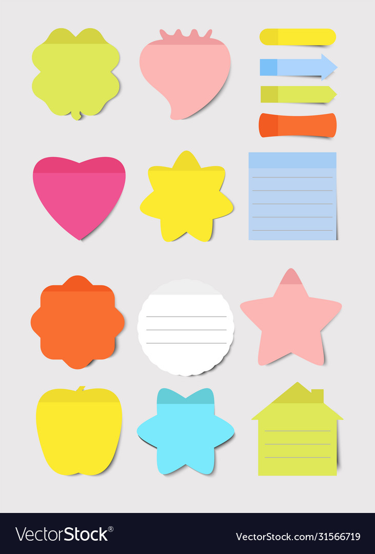 Sticky notes set notepad vector image Sticky notes set notepad