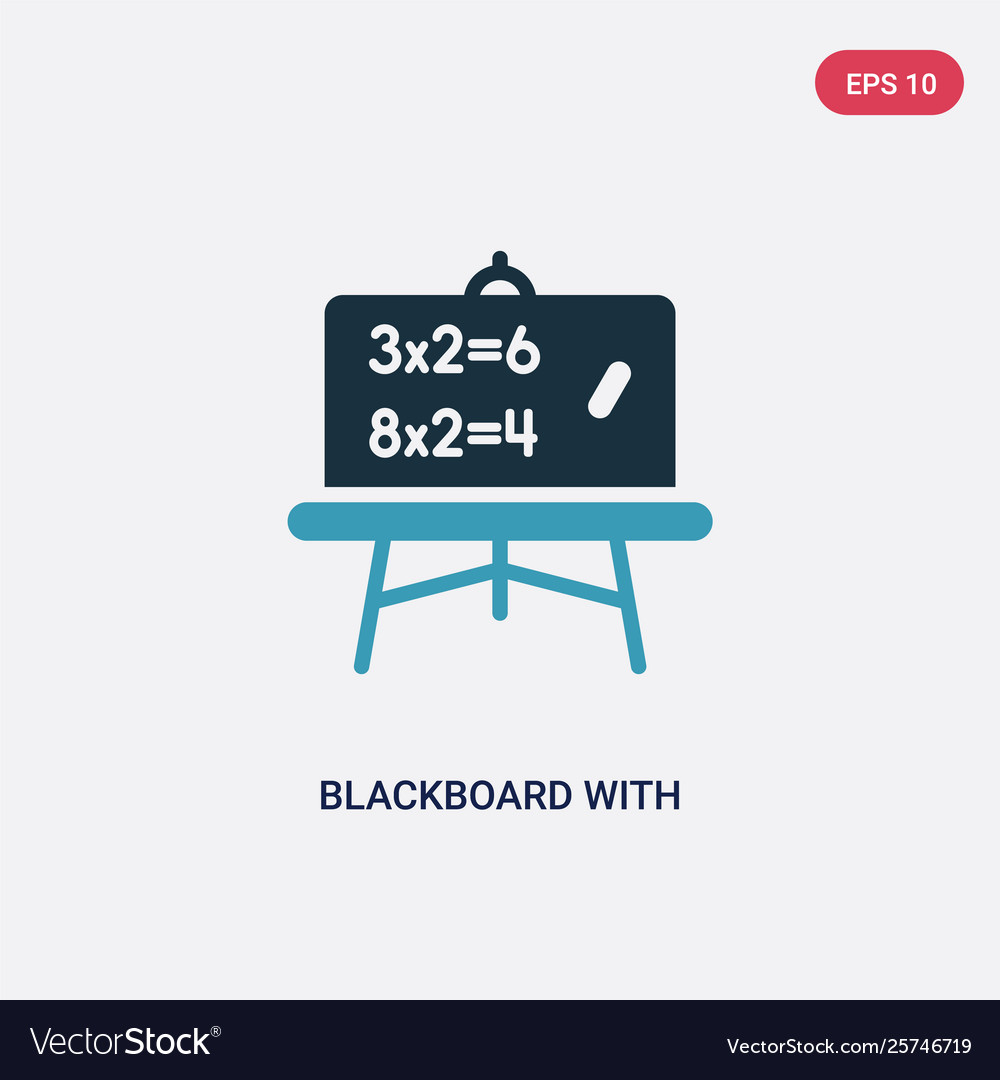 Two color blackboard with basic calculations icon vector image Two color blackboard with basic calculations icon