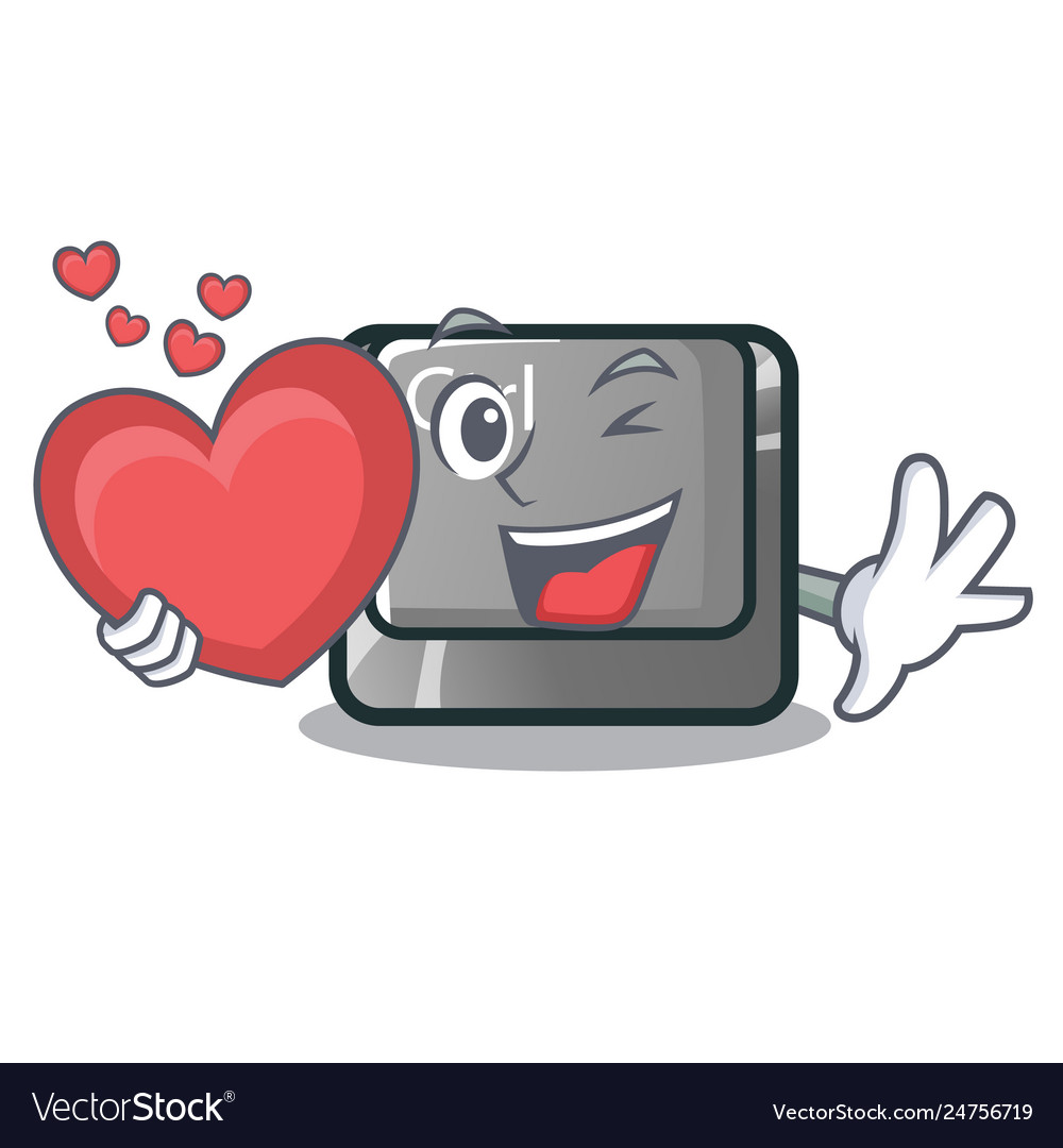 With heart character ctrl button attached Vector Image With heart character ctrl button attached