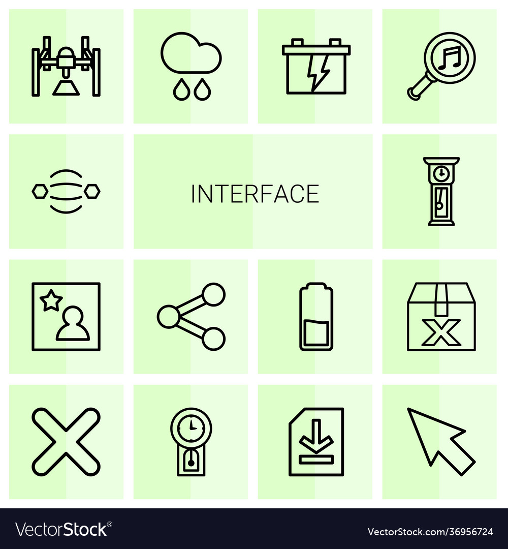 14 interface icons vector image 14 interface icons
