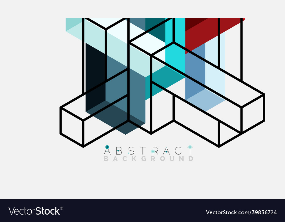 Abstract background 3d cubes cubic elements vector image Abstract background 3d cubes cubic elements