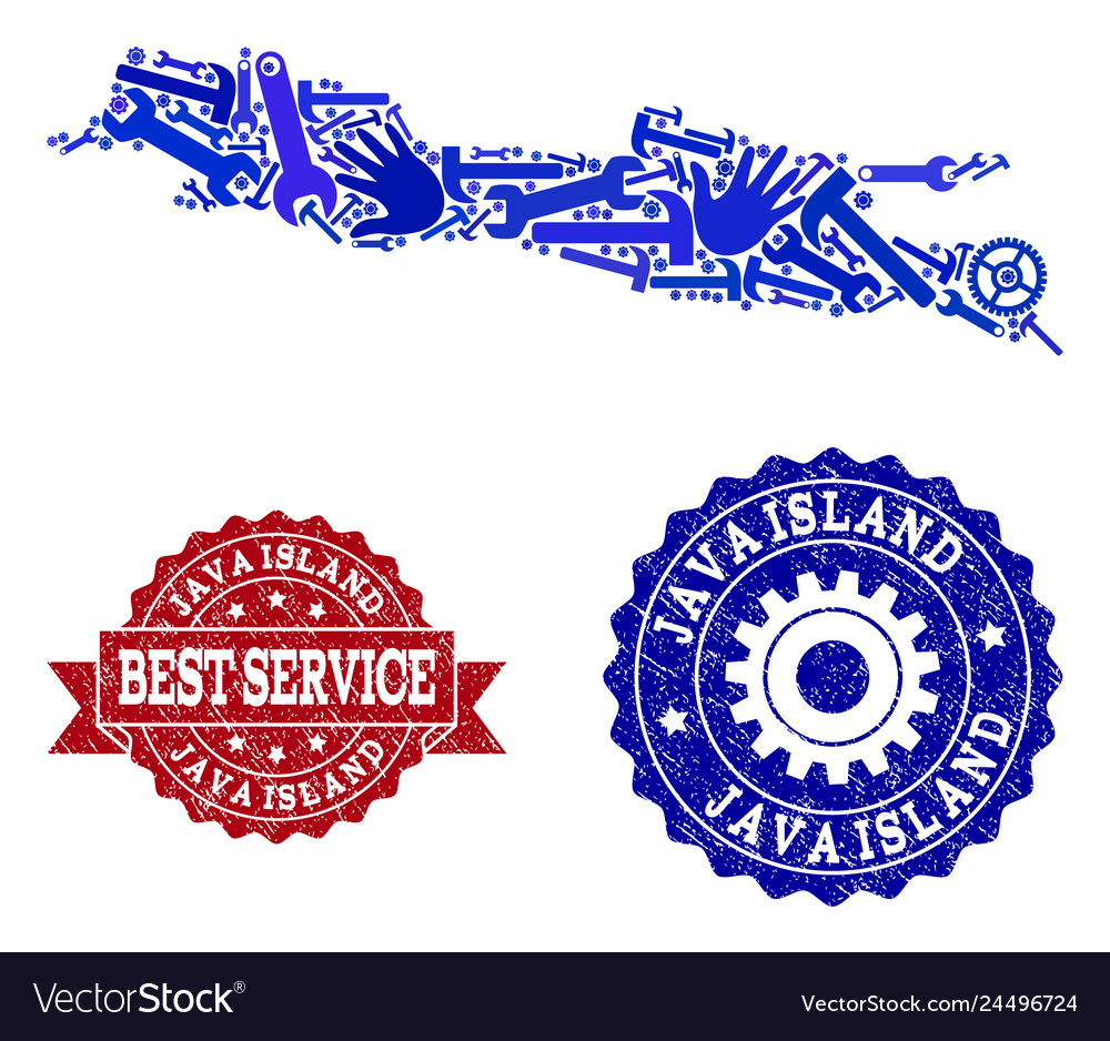 Best service composition of map java island Vector Image Best service composition of map java island