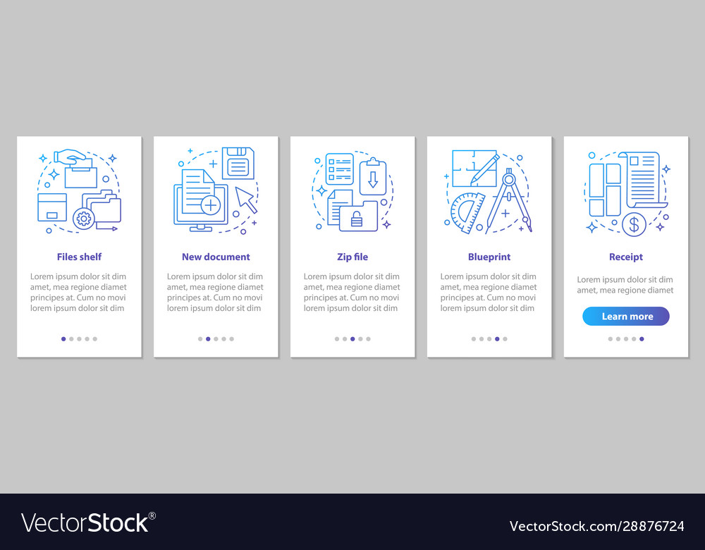 Big data onboarding mobile app page screen vector image Big data onboarding mobile app page screen