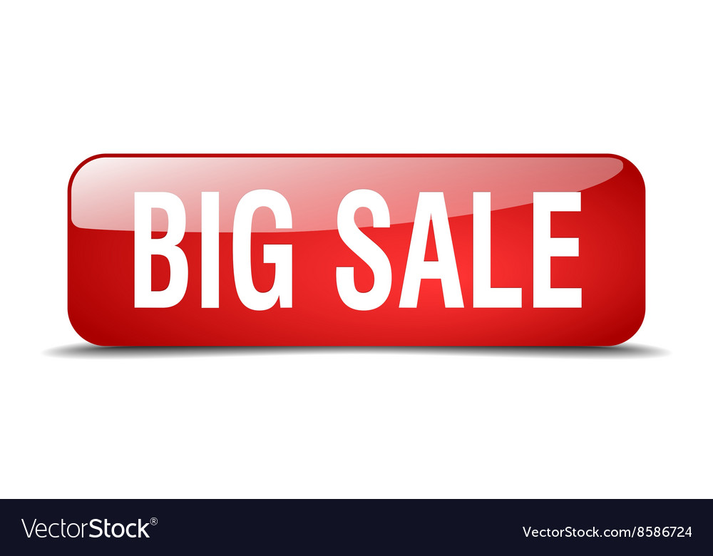Big sale red square 3d realistic isolated web