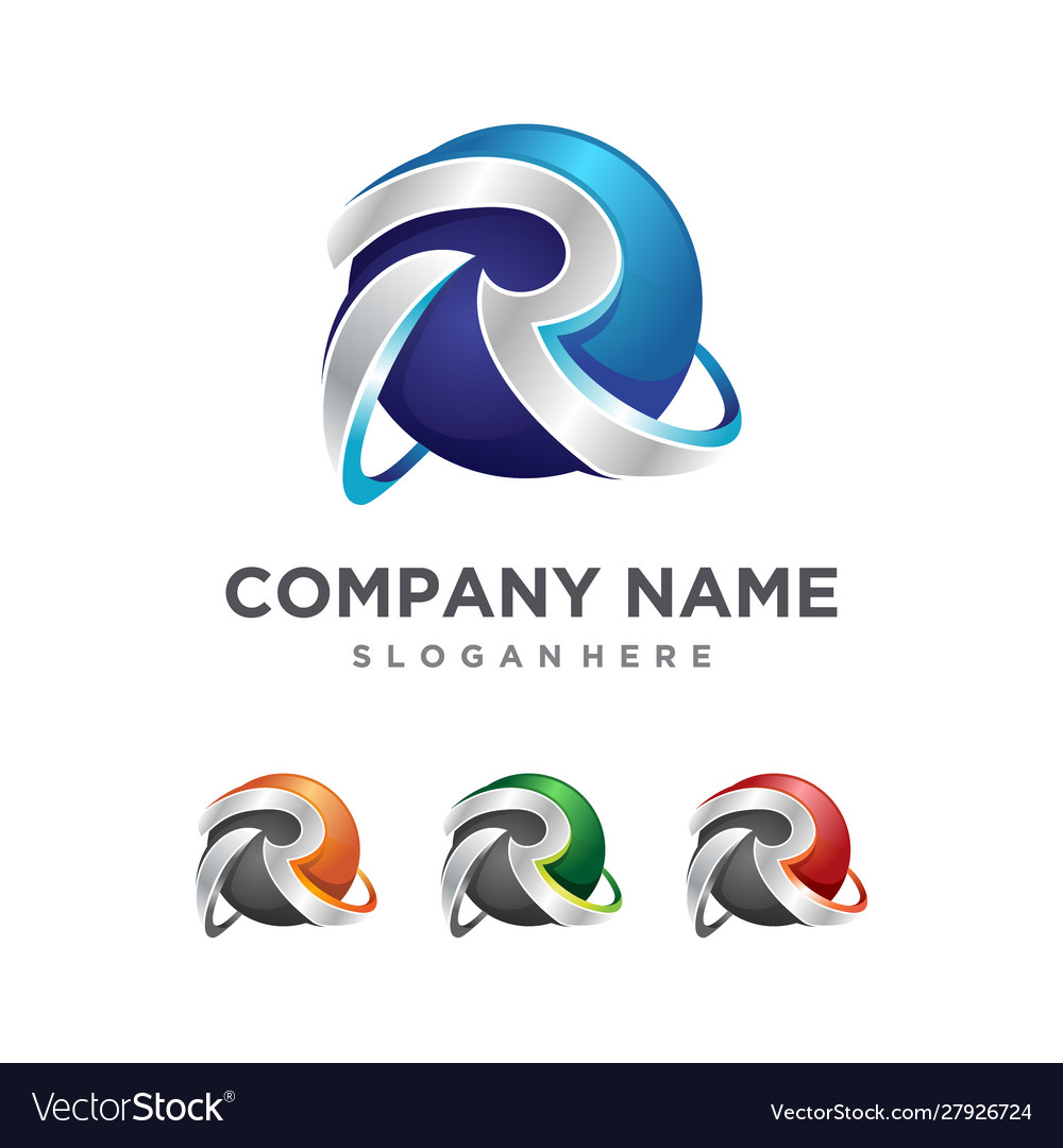 creative-3d-abstract-letter-r-logo-design-vector-image