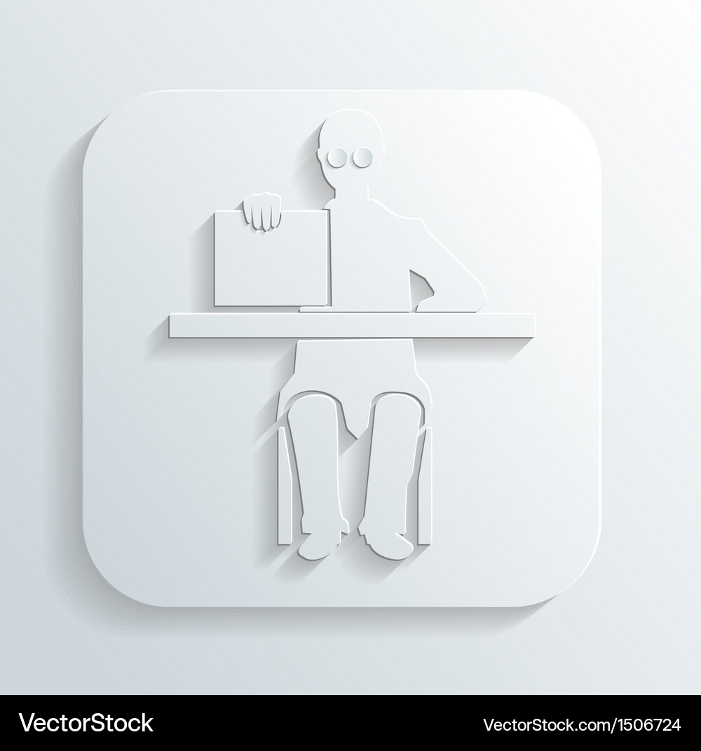 Doctor at the table icon Royalty Free Vector Image
