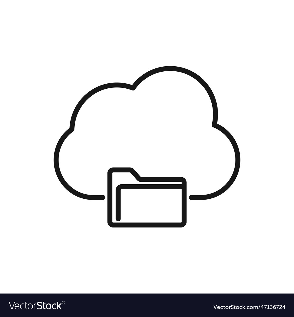 Editable icon of cloud computing folder vector image Editable icon of cloud computing folder