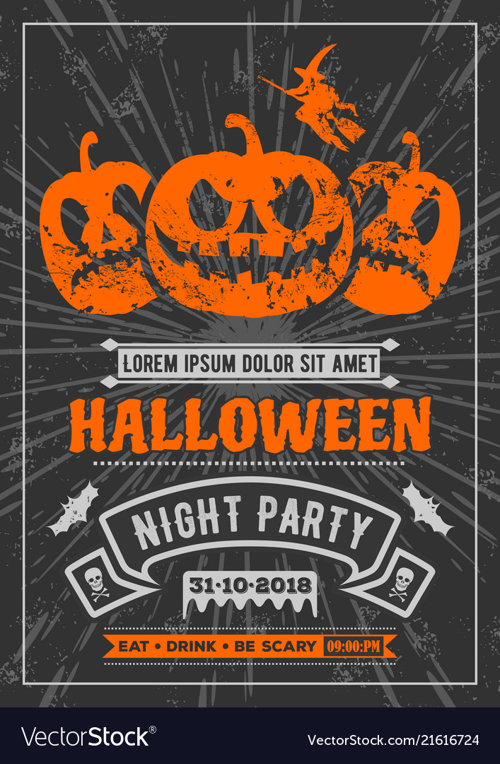 Halloween party poster invitation banner