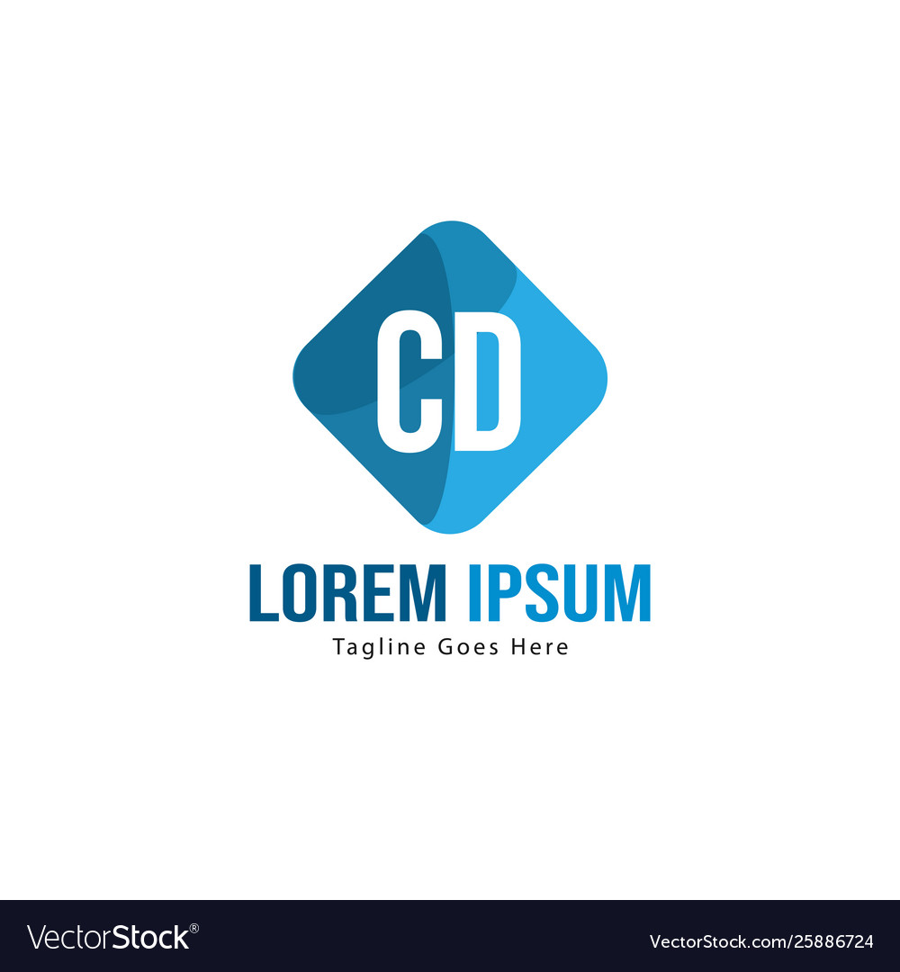 Initial cd logo template with modern frame