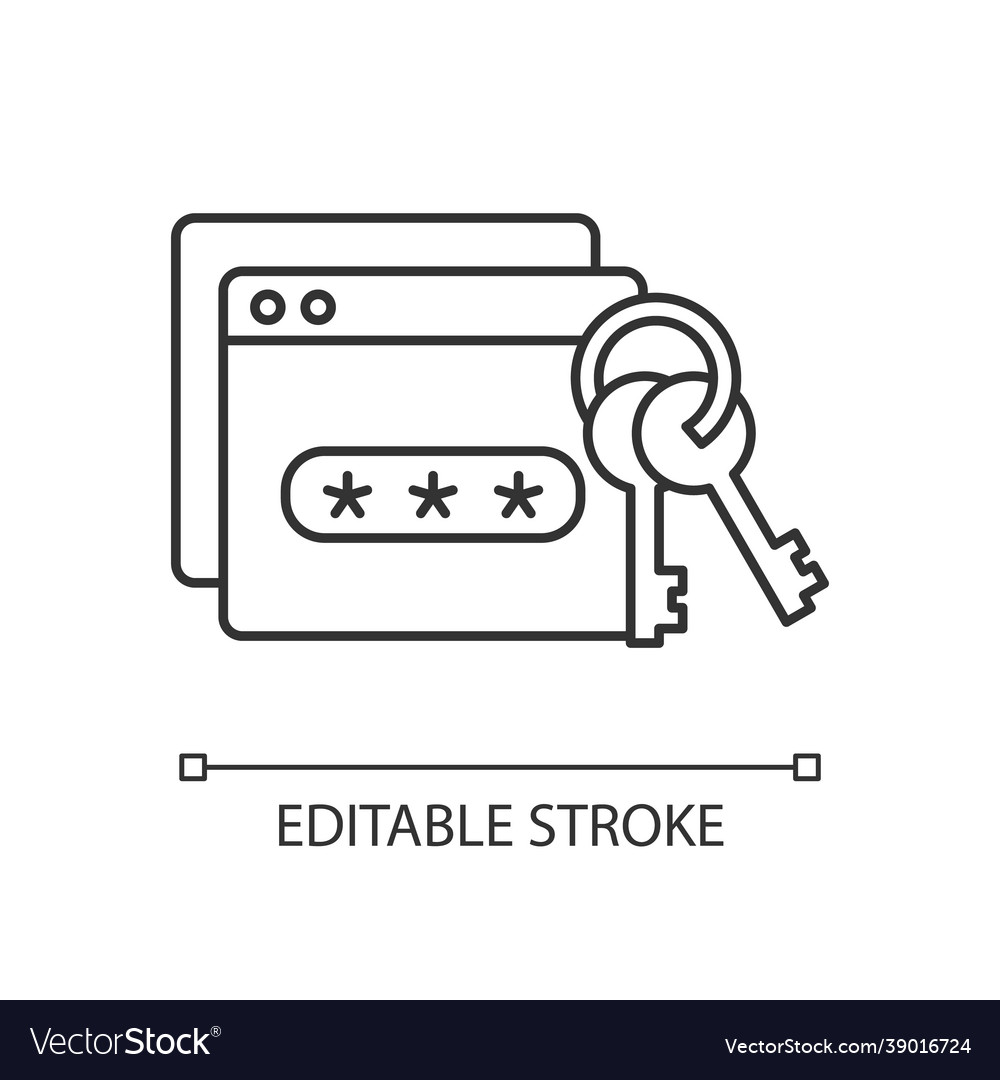 Password management linear icon vector image Password management linear icon