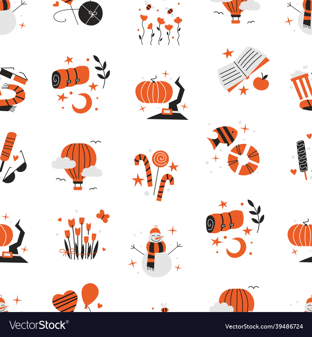 Seamless pattern endless texture weather vector image Seamless pattern endless texture weather
