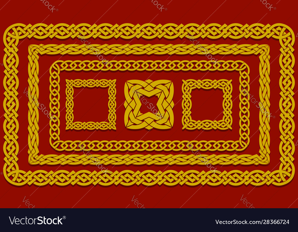 Set interwoven frames and square elements vector image Set interwoven frames and square elements