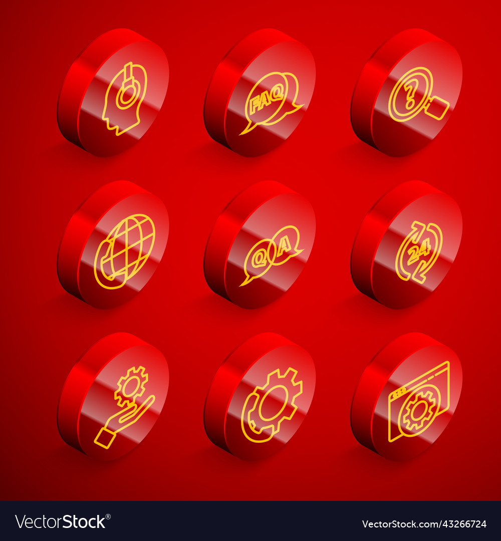 Set line support operator in touch speech bubble vector image Set line support operator in touch speech bubble