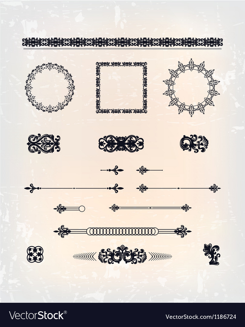 Set of abstract arabesque pattern