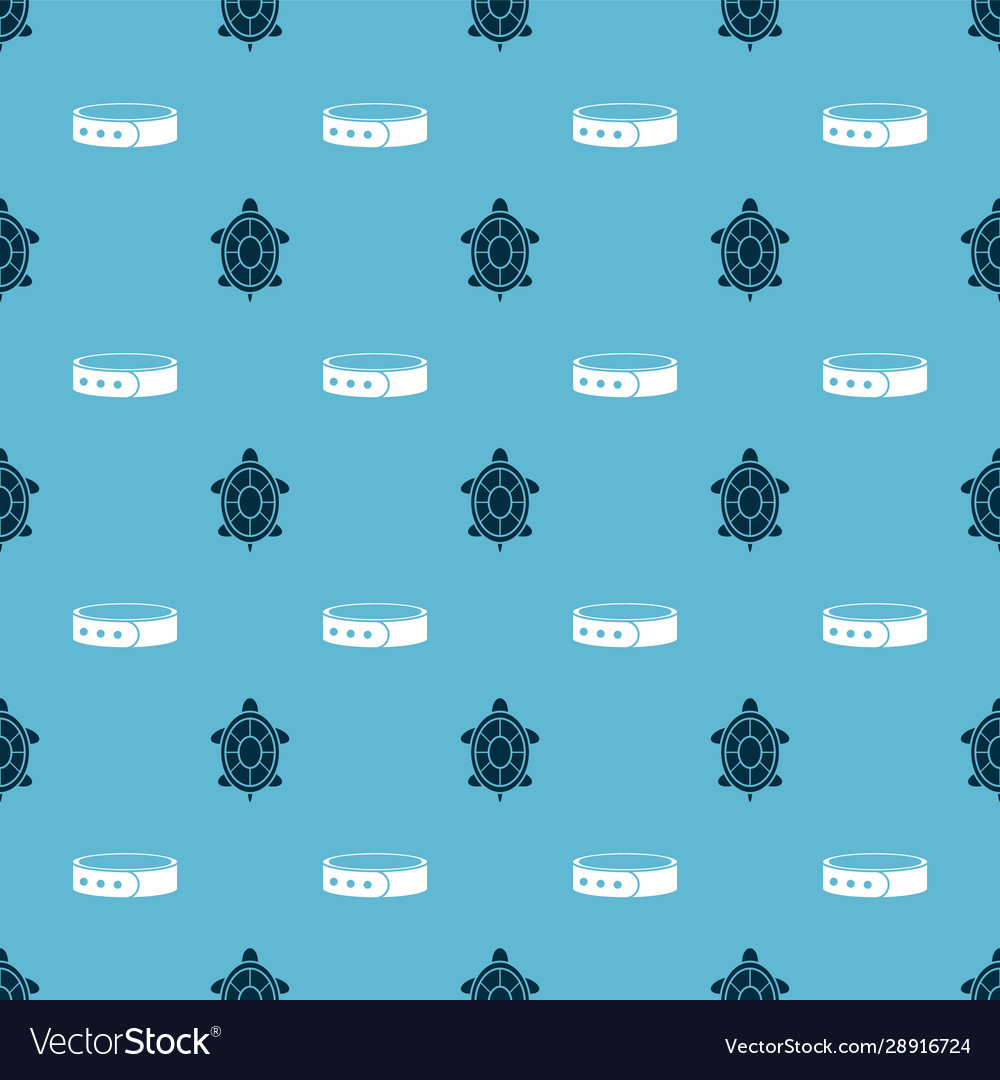 Set turtle and collar with name tag on seamless Vector Image Set turtle and collar with name tag on seamless