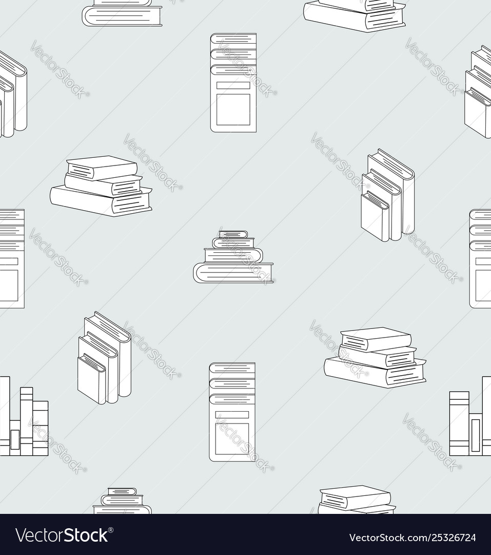 Stack books flat design seamless pattern