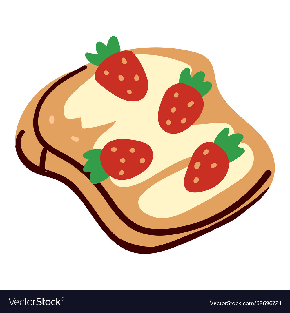 Strawberry sandwich with creamy top and sweet Vector Image