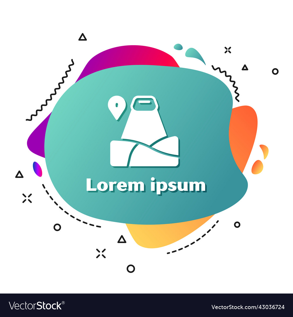 White map pointer with mountain icon isolated vector image White map pointer with mountain icon isolated