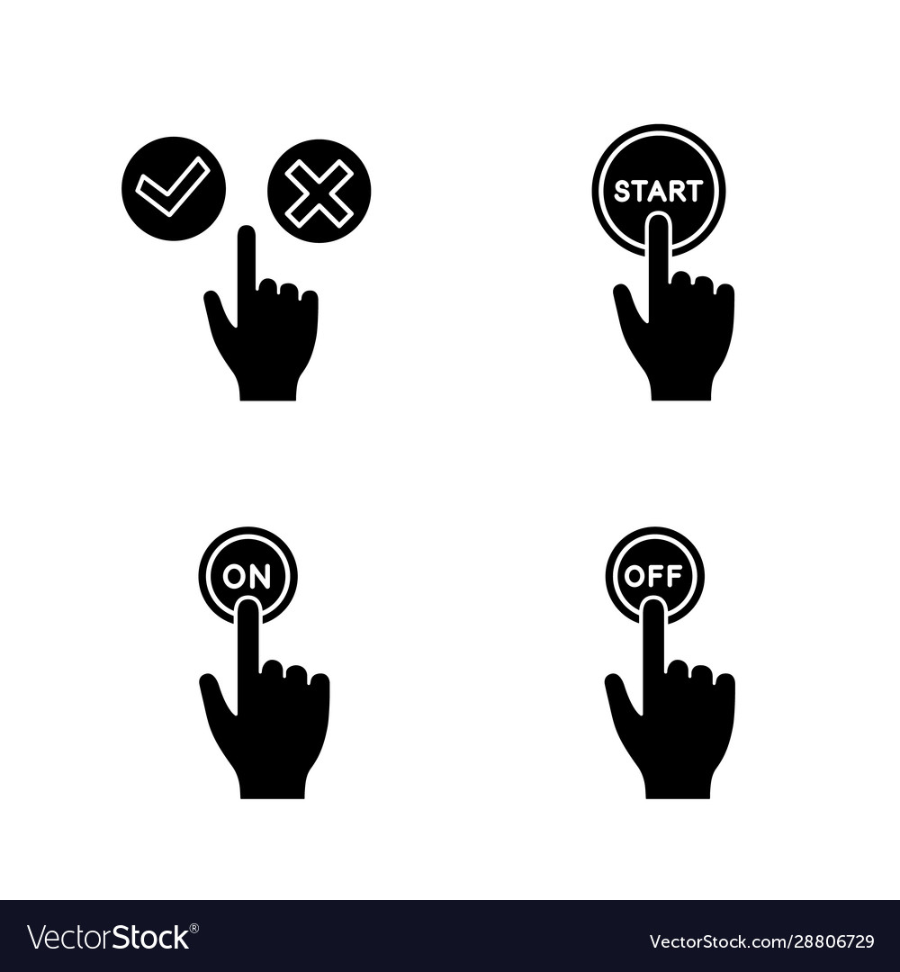 App buttons glyph icons set