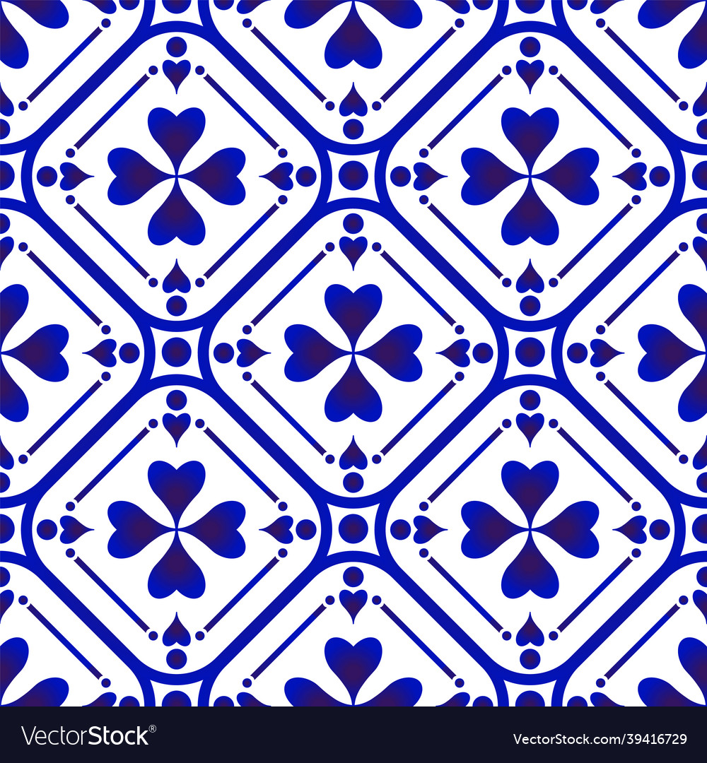 Blue and white floral wallpaper