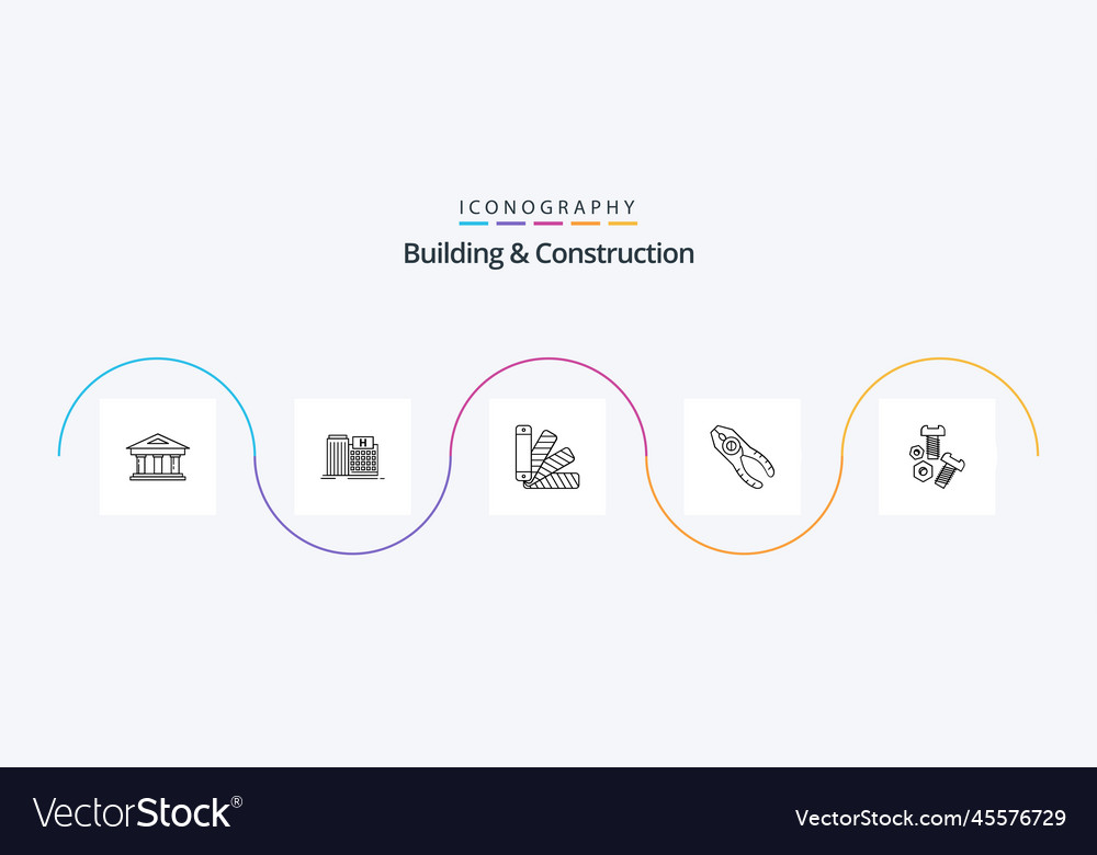 Building and construction line 5 icon pack