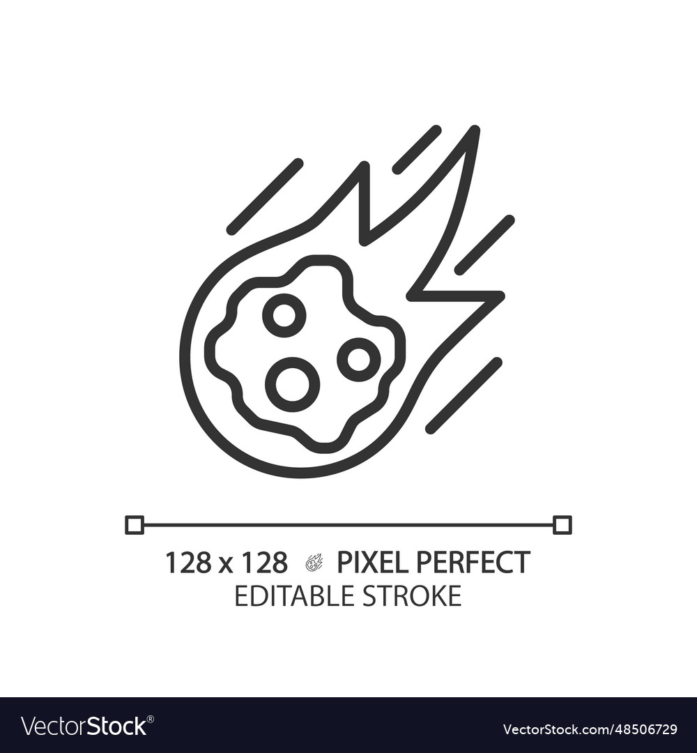 Falling comet pixel perfect linear icon vector image Falling comet pixel perfect linear icon