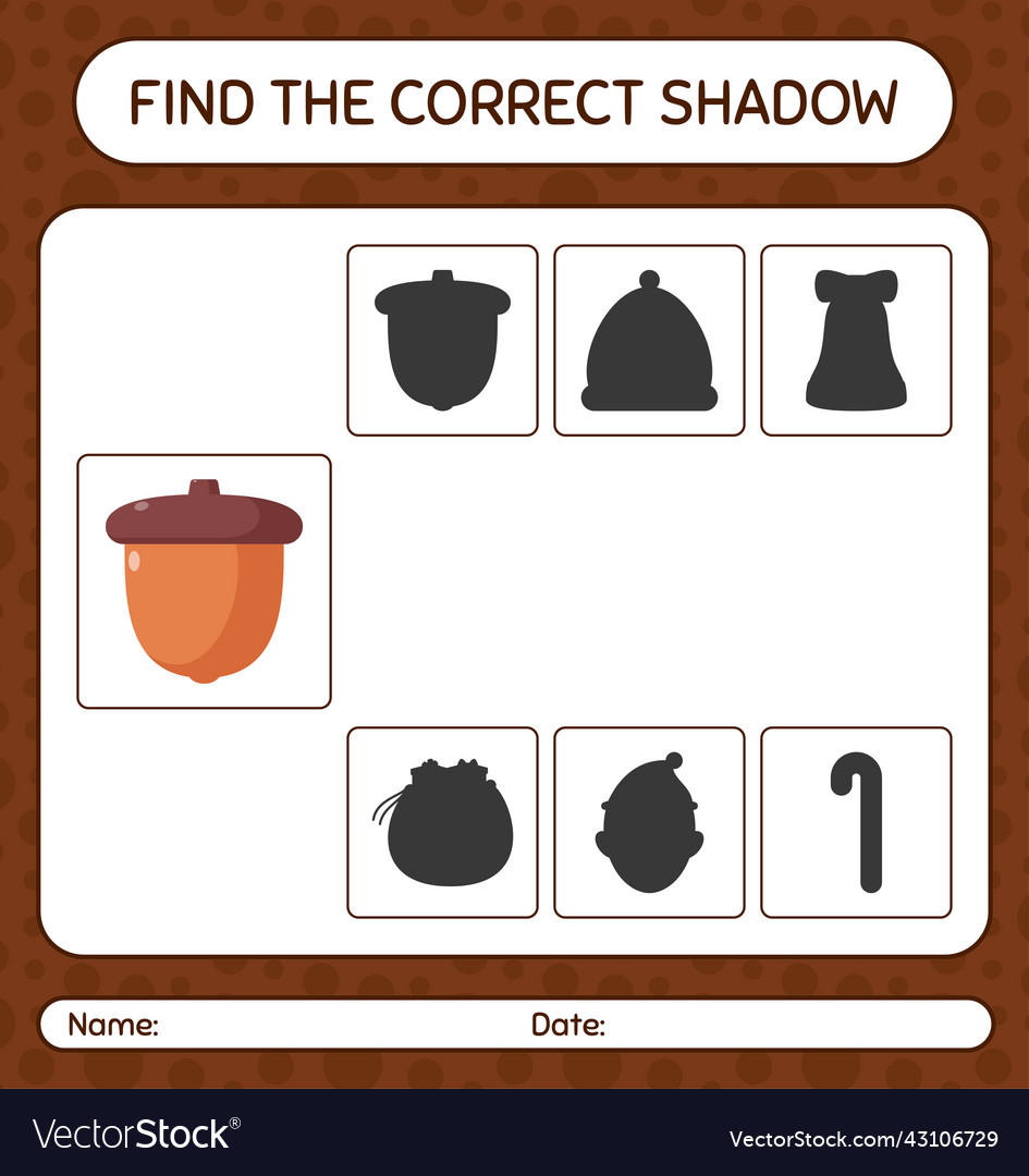 Find the correct shadows game with acorn