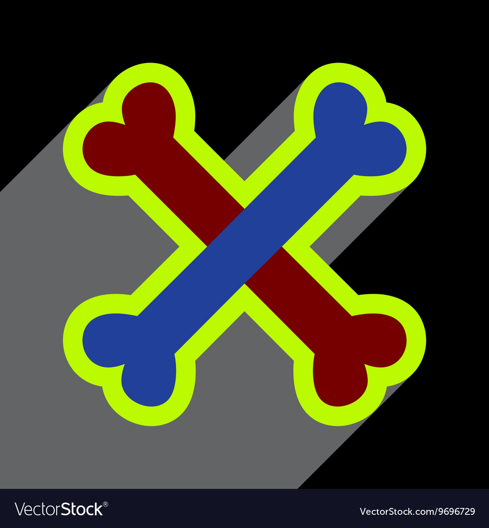 Flat with shadow icon cross bones stacked